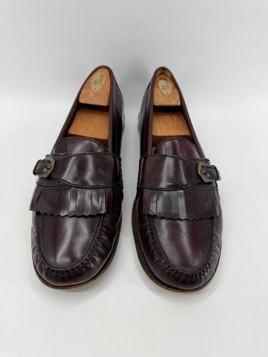 Cole Haan Men\'s Burgundy Leather Kiltie Fringe Buckle Loafers Dress Shoes 11 D main image 12